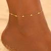 Stainless Steel Anklets Minimalist Popular Design Adjustable link Chain Non-fade For Women Everyday Wear Length 21cm+5cm