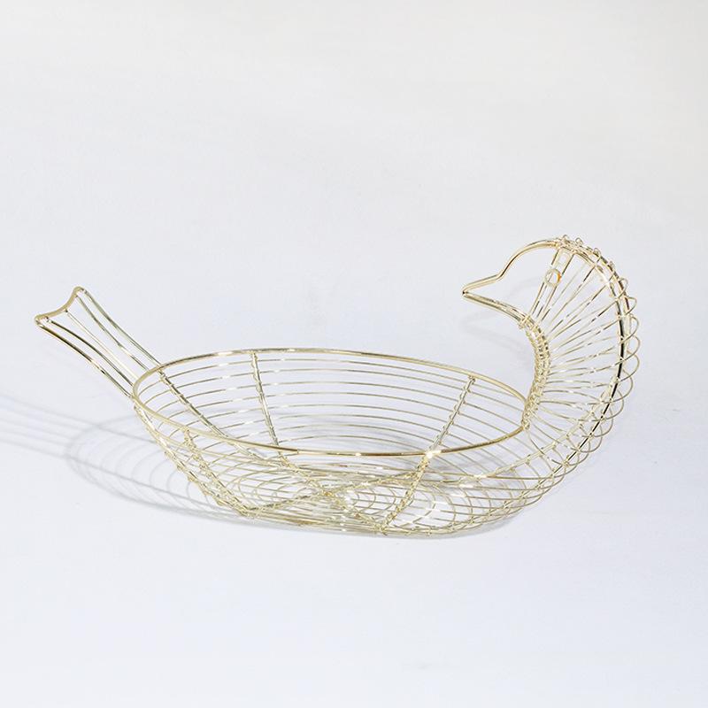 Metal Nordic Fruit Dish Living Room Fruit Basket Iron Candy Plate Storage Basket Egg Cage Storage Rack