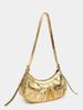 Y2K Retro Spicy Girl Motorcycle Bag with Crocodile Pattern & Adjustable Brown Strap