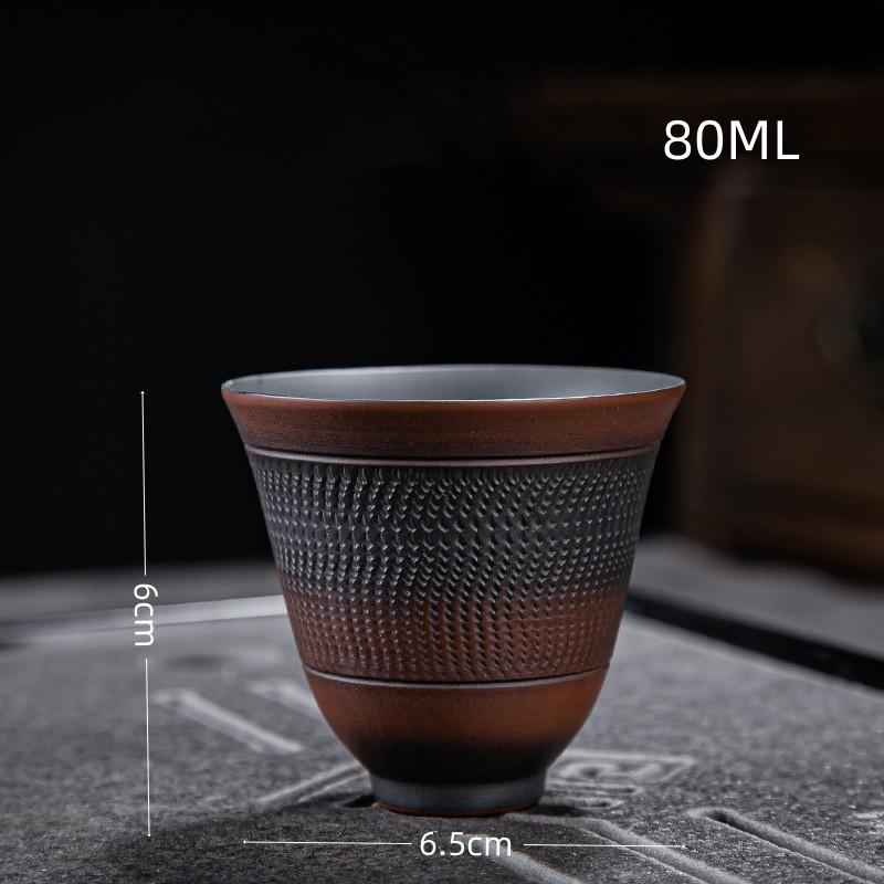 Retro Carving Teacups High-end Ceramic Tea Set Cups Purple Pottery Kung Fu Tea Cup Ceramics Teaware Cup for Tea Small