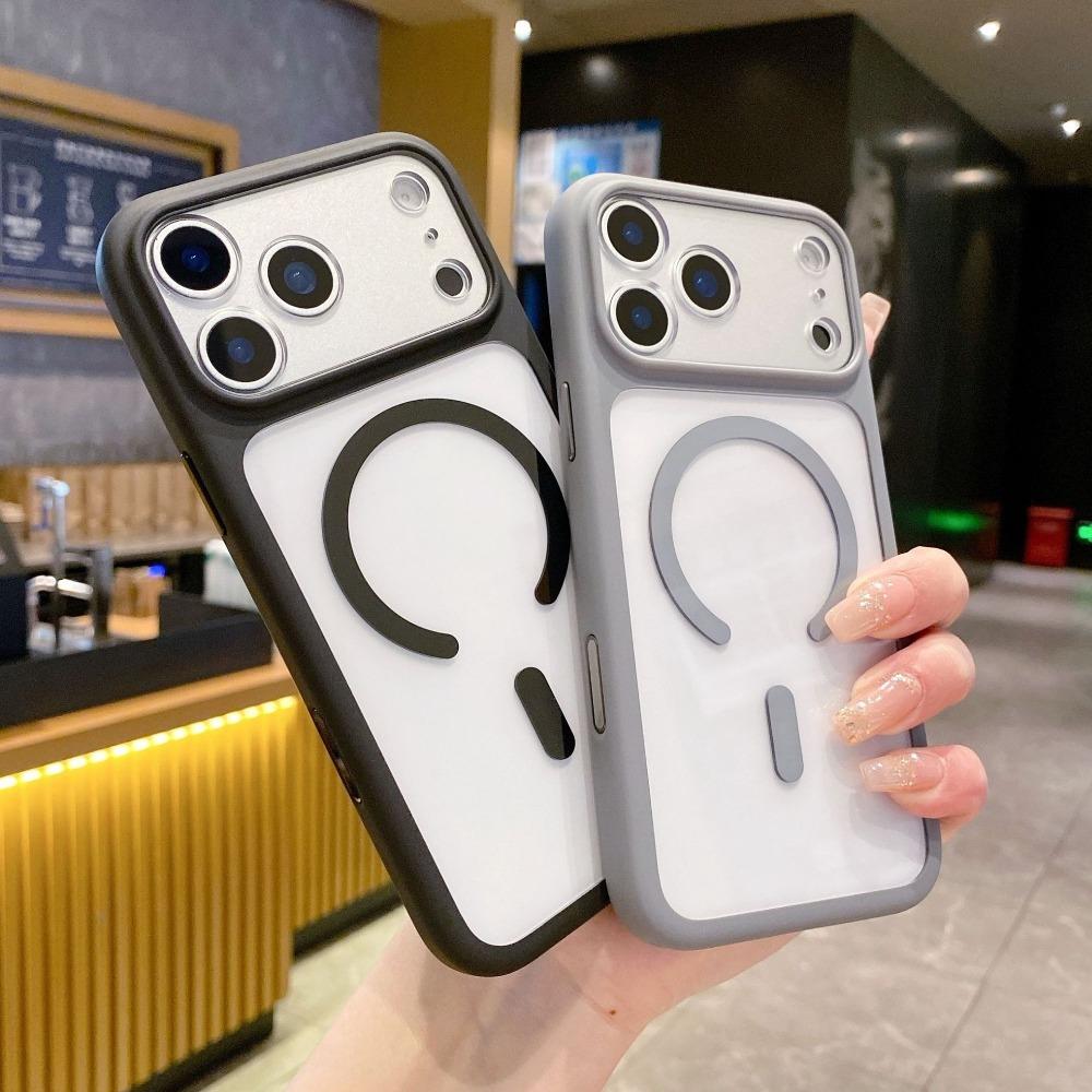 Luxury Transparent Magnetic Phone Case For iPhone 17 Pro Max 17Pro 17 Air For Magsafe Wireless Charging Camera Protection Cover