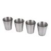 4pcs Portable Metal Drinking Cups 30ml Glasses for Hiking Picnics and Travel Comes Convenient PU Leather Case Drinkware