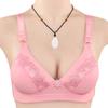 New Breathable Hole Lace Embroidered Underwear Women's Simple Style Bra Large Size Steel Rimless Underwear Women