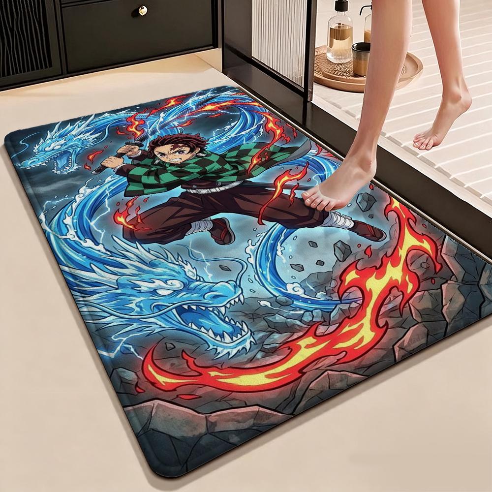 Demon Slayer Swordsmen Trio Patterned Rug Durable Easyclean Carpet For Bedroom Study Home Party Decor Birthday Gift