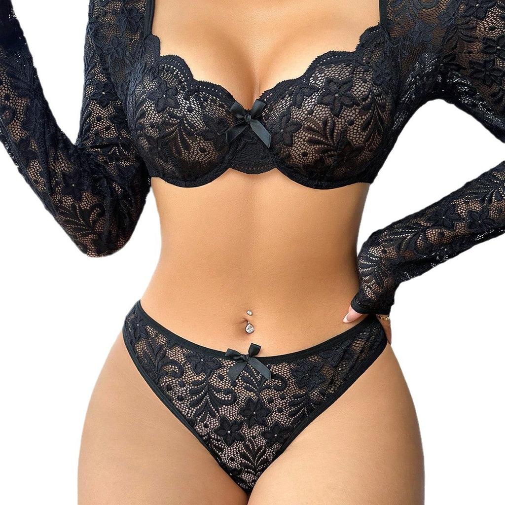European and American sexy underwear sexy underwear uniform female cute women's clothing abstinence split uniform lace suit