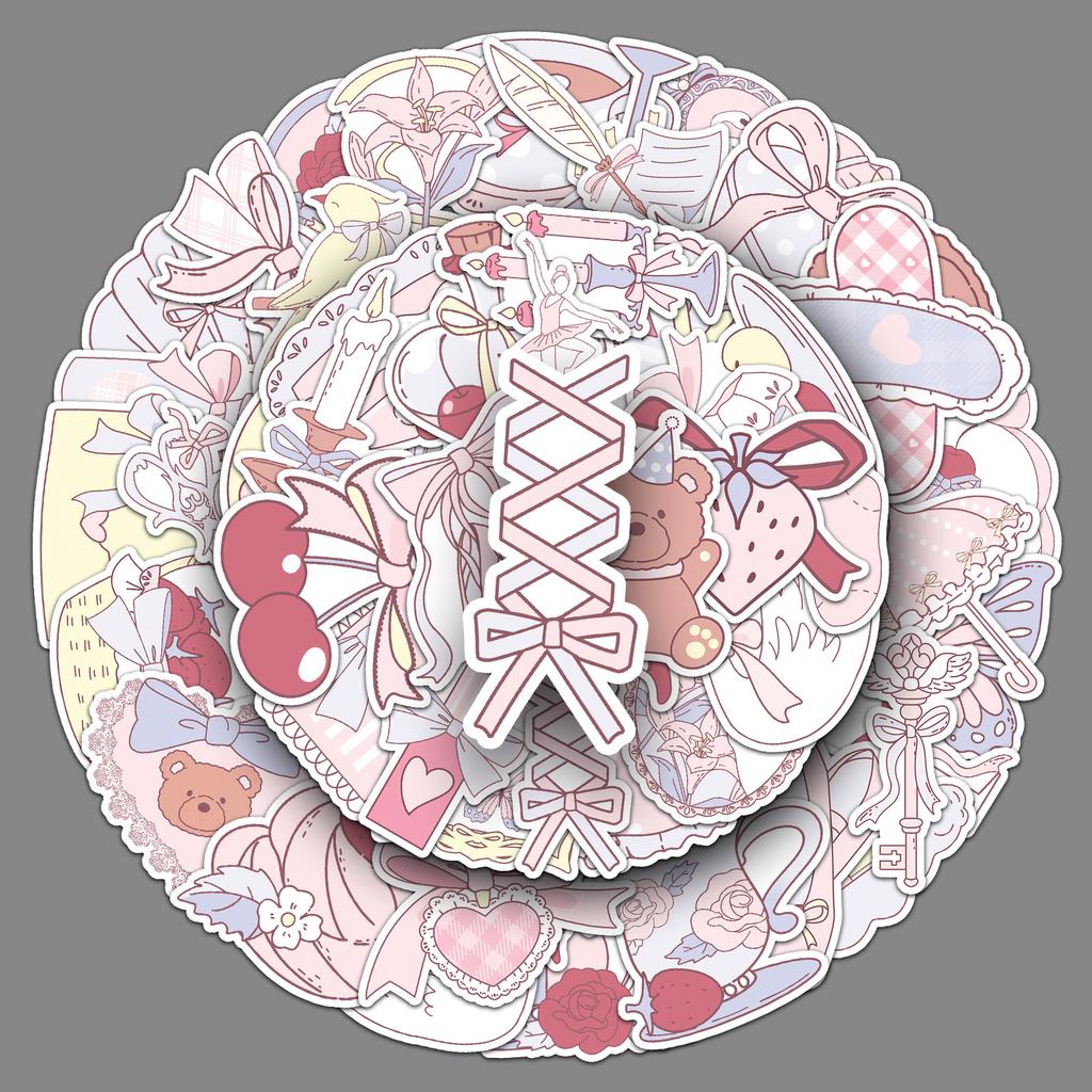 50 Ballet Style Graffiti Stickers Cartoon Cute Little Fresh Hand-painted Decorative Mobile Phone Case Handbook Stickers