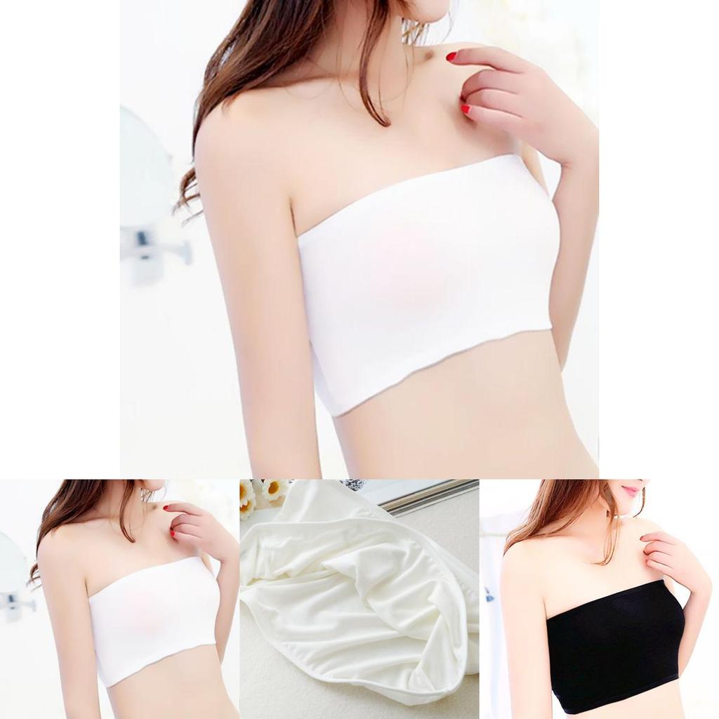 Reggiseno Sportivo Bandeau Senza Spalline Senza Cuciture Comfort Assoluto In Elegante Bianco e Nero