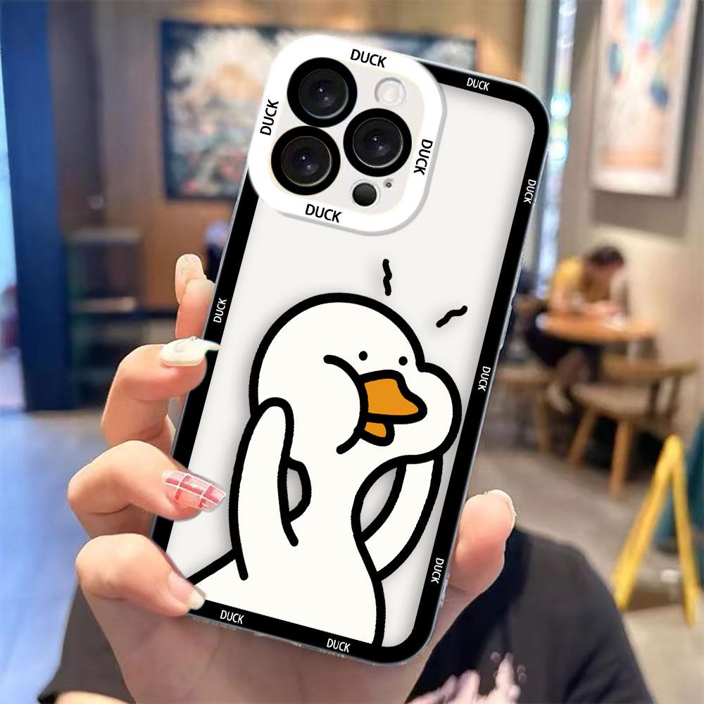 

Cartoon Cute Duck Clear Phone Case For Samsung A73 A54 A72 A71 A57 A56 A55 A53 A52 A51 A36 A35 A33 A32 A26 A25 A24 A23 A22 Case Samsung A555G