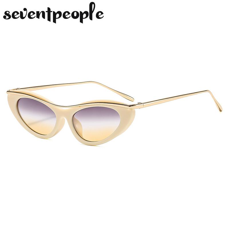 Sexy Cat Eye Punk Sunglasses Women  Luxury Brand Fashion Metal Small Frame Sun Glasses For Ladies Trendy Cateye Shades UV400