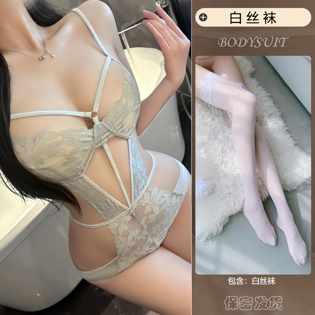 Pure Desire Sexy Royal Sister Lace Fun Perspective Free Gathering Show Big Lace Onesie Women