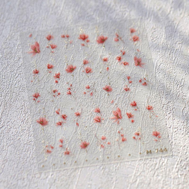 

Qiji Pink Small Flower Nail Sticker Waterproof Nail Sticker Decorative Decals Ornament M744 M744 (partially bronzing)