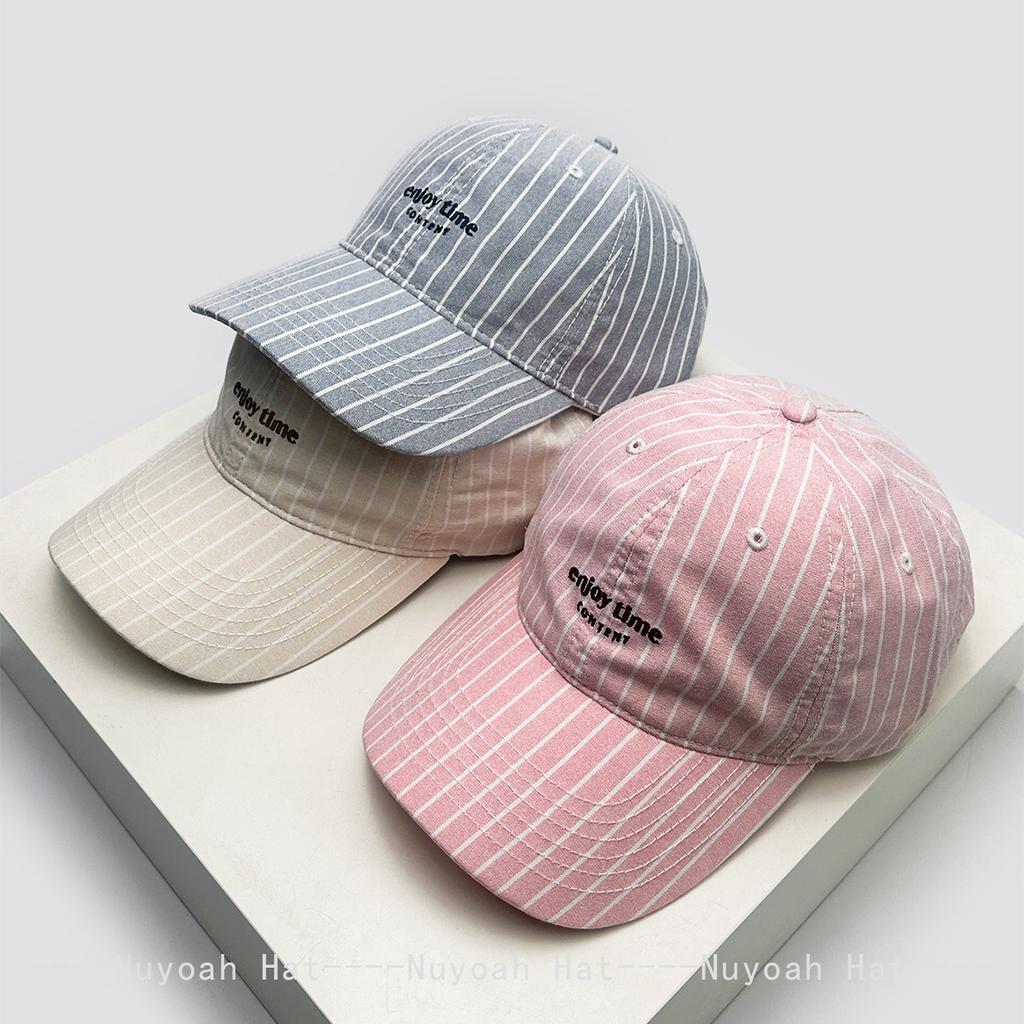 New Men Women Korean Embroidered Letters Striped Baseball Hats Sunshade Personal Versatile Casual Peaked Caps Fashion Travel Ins