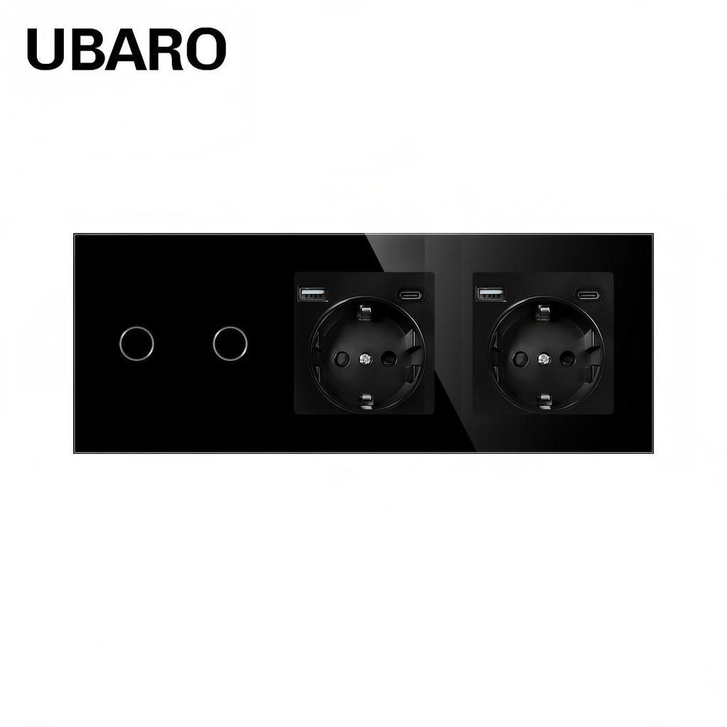 European Standard 228 Smart WiFi Graffiti Switch Socket with Tempered Glass