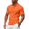 Summer Men's Solid-color Collared Short-sleeved Shirt Sporty Casual Shirt Top