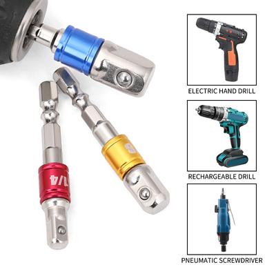Adaptor prelungire burghiu cu frecvență variabilă cap hexagonal piuliță de mare viteză cheie exterioară tijă tubulară 1/4 inch, 3/8 inch, 1/2 inch