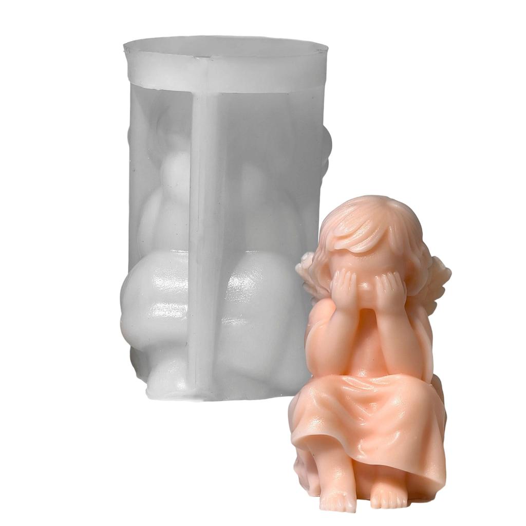 Antihaft-Silikon-Engelsform zum Basteln von 3D-Aromatherapiekerzen, Heimdekorationsform, einzigartige Geschenkmacherform