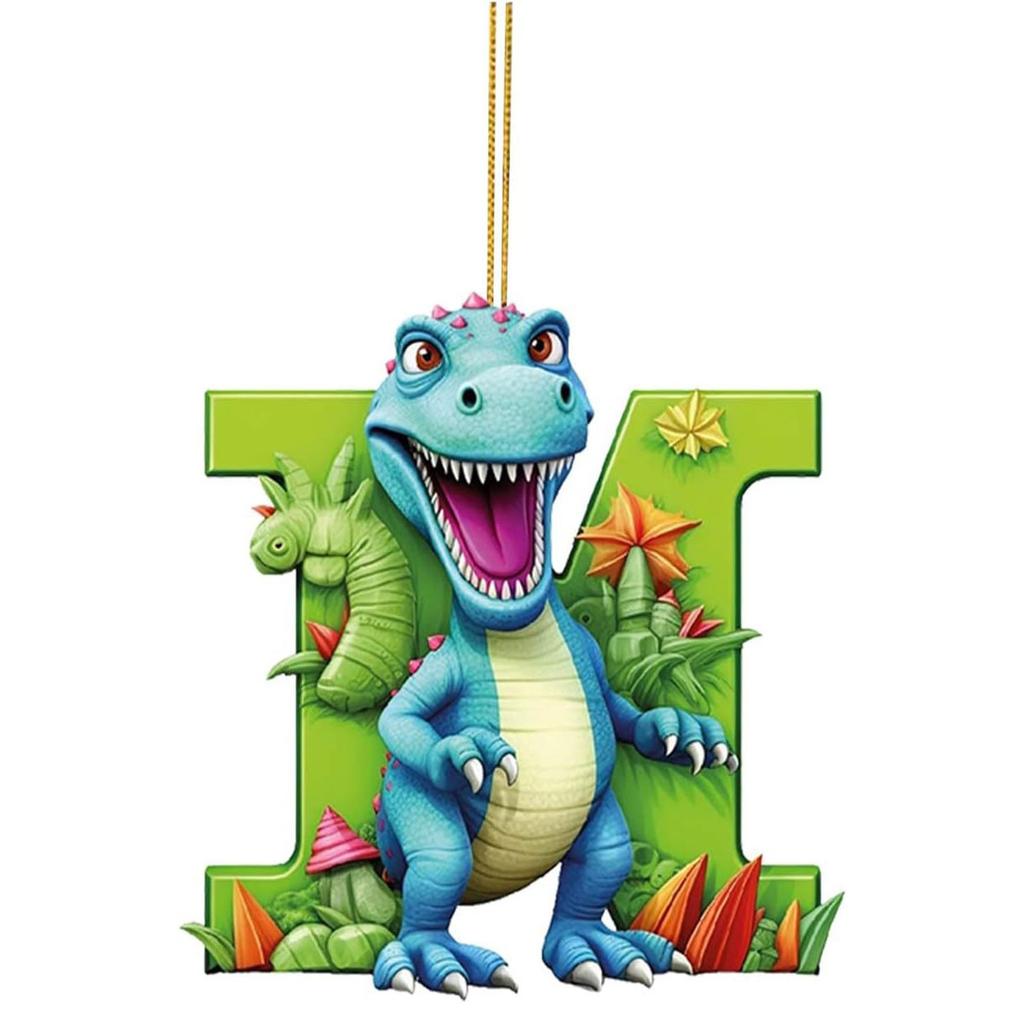 Letter Dinosaur Acrylic Pendant Christmas Tree Hanging Oranment Navidad 2024 New Year Christmas Decorations for Home