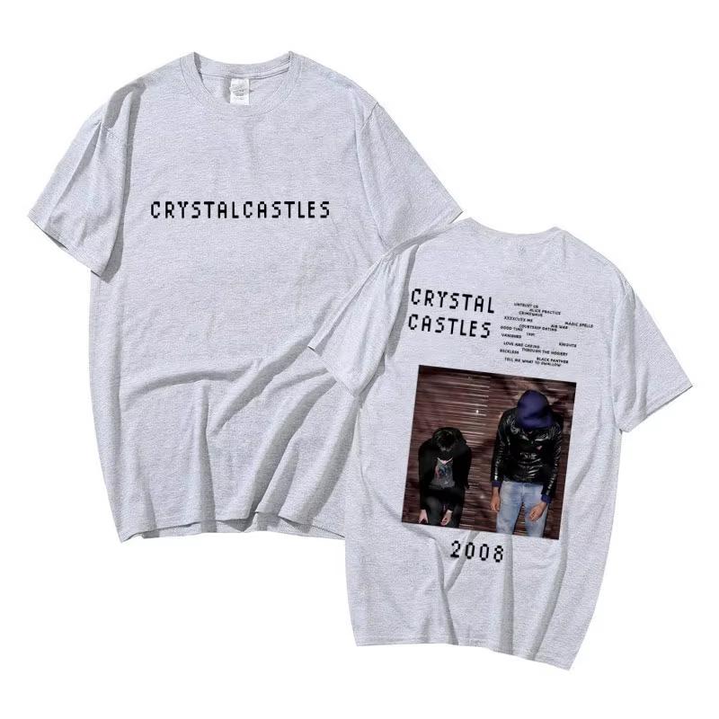 Best Famous Crystal Castles Graphic T Shirts Male Gothic Rock T Shirt Unisexs Vintage Tshirt Unisex Women Hip Hop Oversized Tshirts