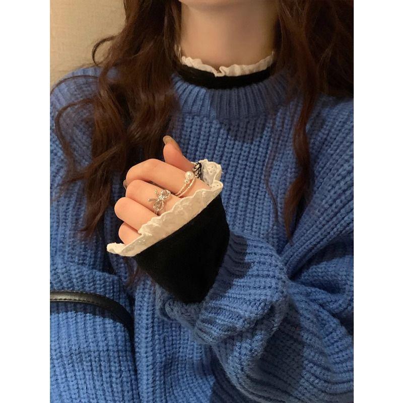 Versatile Lace High Neck Long Sleeve Base Layer - Warm Stylish Autumn/Winter Inner Casual Top