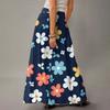 Damen Lässig Freizeit Faltbar Blumenmuster Hohe Taille Mit Tasche Drapierter Entspannter Langer Maxi-Rock
