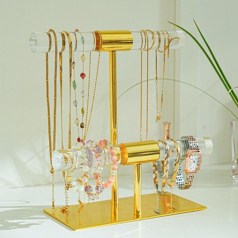 Multifuntional Bracelet Display Stand Necklace Display Holder Watch Rack Bracelet Organizers Acrylic Texture for Jewelry