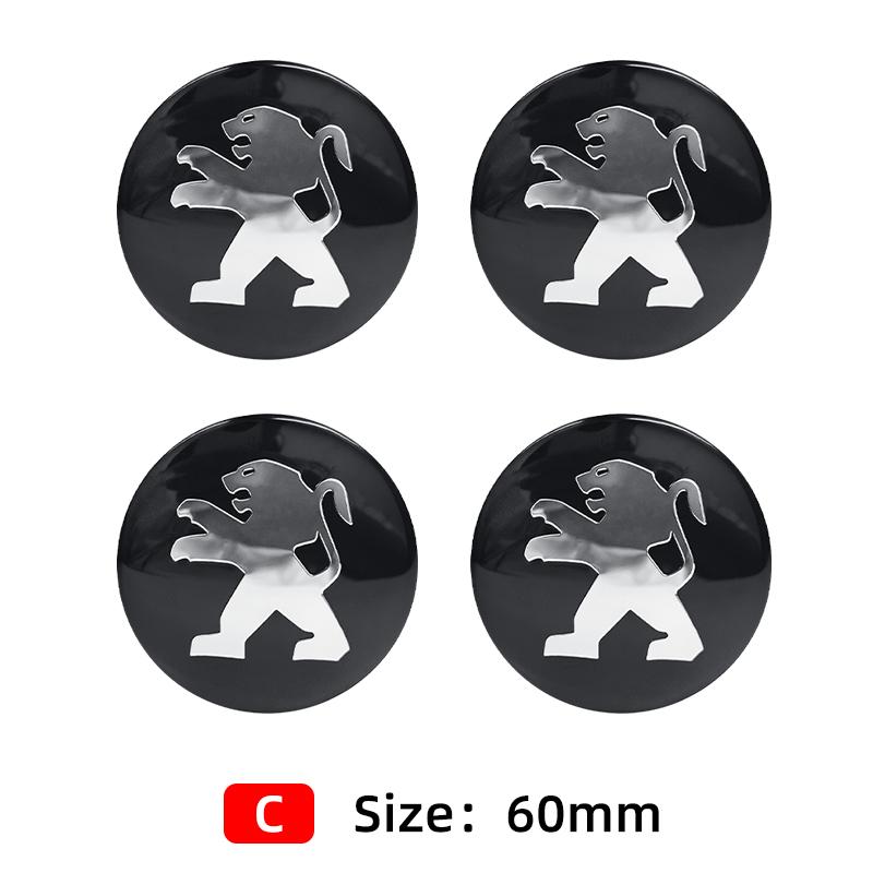 4pcs 56mm 60mm 65mm Car Wheel Center Hub Cap Badge Emblem Sticker For Peugeot GT 3008 4007 5008 2008 508 507 407 308 207 208 107