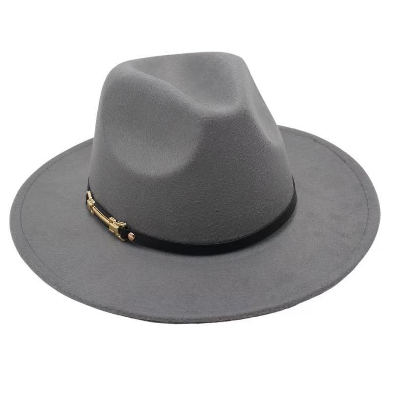 Popular European and American Classic Retro Woolen Top Hat Men's and Women's Fashion Flat-brimmed Church Top Hat Jazz Hat