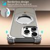 For iPhone 16 Pro Case PU Covered Metal Boardless Phone Back Cover with Kickstand