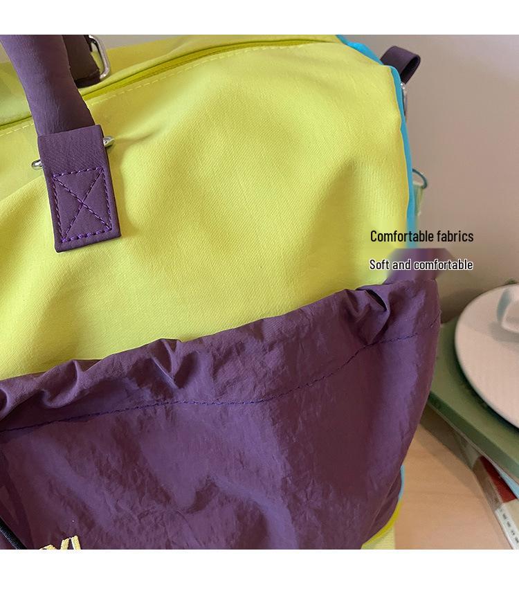 Cross-Border Color Block Travel Bag: Large Capacity, Lightweight, Handheld Sports & Fitness Duffel