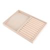 Jewelry Display Tray Bracelet Ring Earring Necklace Holder Storage Plate Case (Beige Flannel)