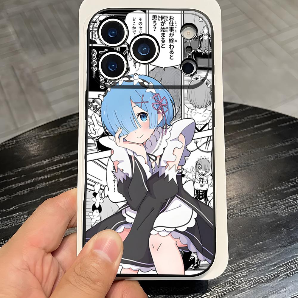 Anime Re Zero Rem Phone Case For IPhone 17 Pro Max 16 15 14 Pro Max 13 11 X Xs Xr 8 7Plus Silicone Cover