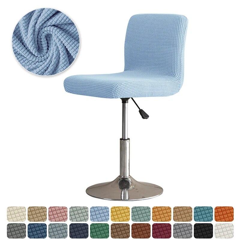 Solid Color Elastic Bar Stool Covers Polar Fleece Stretch Chair Stool Slipcovers Coffee Hotel Short Back Seat Chair Covers Home