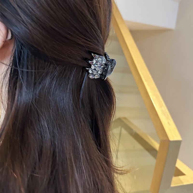 Luxusní křišťálová mašle akrylová skřipcová spona pro vysoké culíky