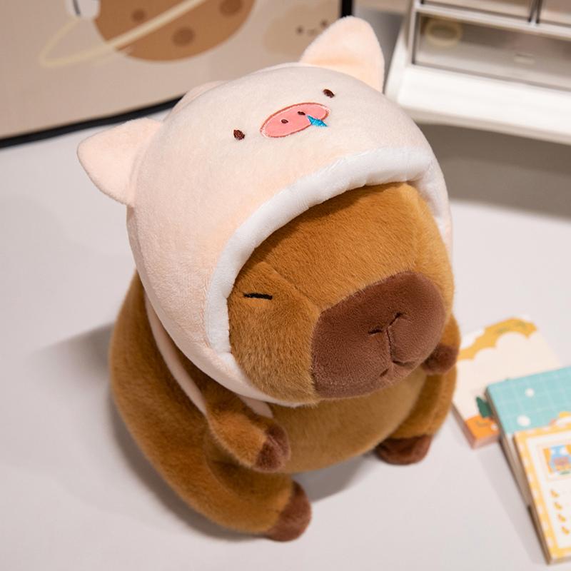 22/28/38CM Cute Capybara Plush Toy Simulation Capibara Cosplay Pig Dinosaur Chick SharK Doll Nice Present
