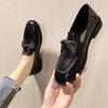 Einzelschuhe Damen Flache Schleife Retro Britischer Stil Kleine Lederschuhe Vielseitige Ein-Pedal-Loafer Aus Weichem Leder