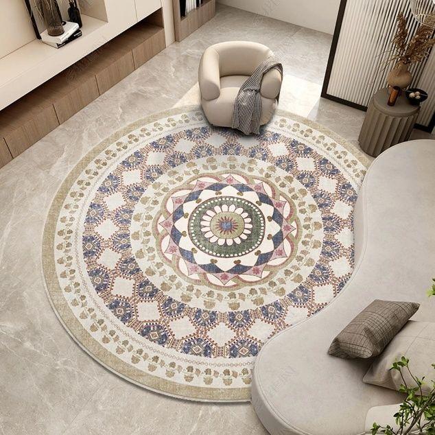 Living Room Circular Carpet French Light Luxury Coffee Table Sofa Cushion Bedroom Bedside Carpet Study Floor Mat