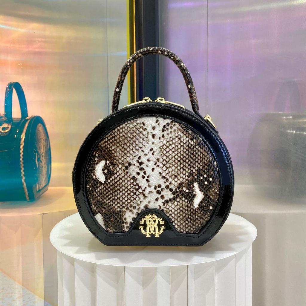 Borsa in schiuma per donna vera pelle nuova moda borsa da donna in vera pelle borsa rotonda in vera pelle con motivo coccodrillo