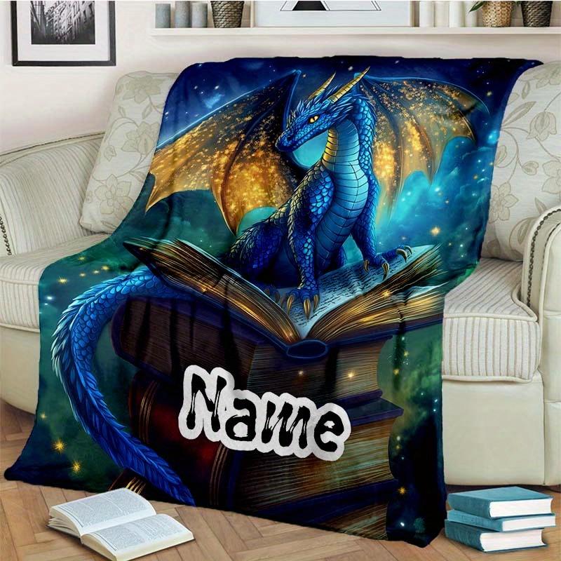 Dinosaurs At Night Customize Your Name Blanket Warm Comfortable And Soft Blankets Are Suitable For Home Lunch Break Blanket Office Sofa Sofa Gift To