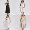 French Style Floral Sleeveless Dress With Polyester Fabric For Elegant Women