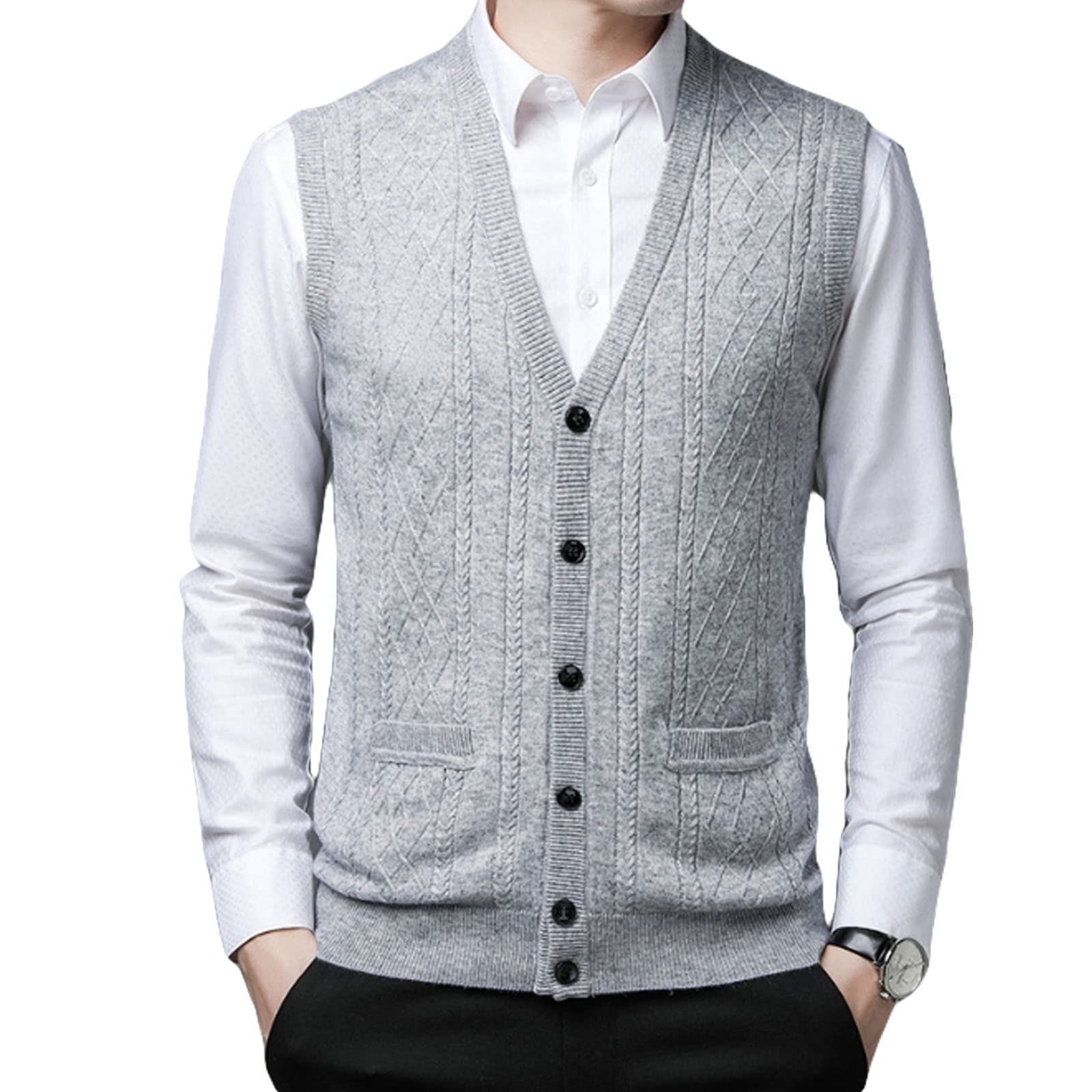 

BOIONi Безрукавный кашемировый жилет с кардиганом крупной вязки, легкий и удобный трикотаж для, идеально подходящий для весны и осени