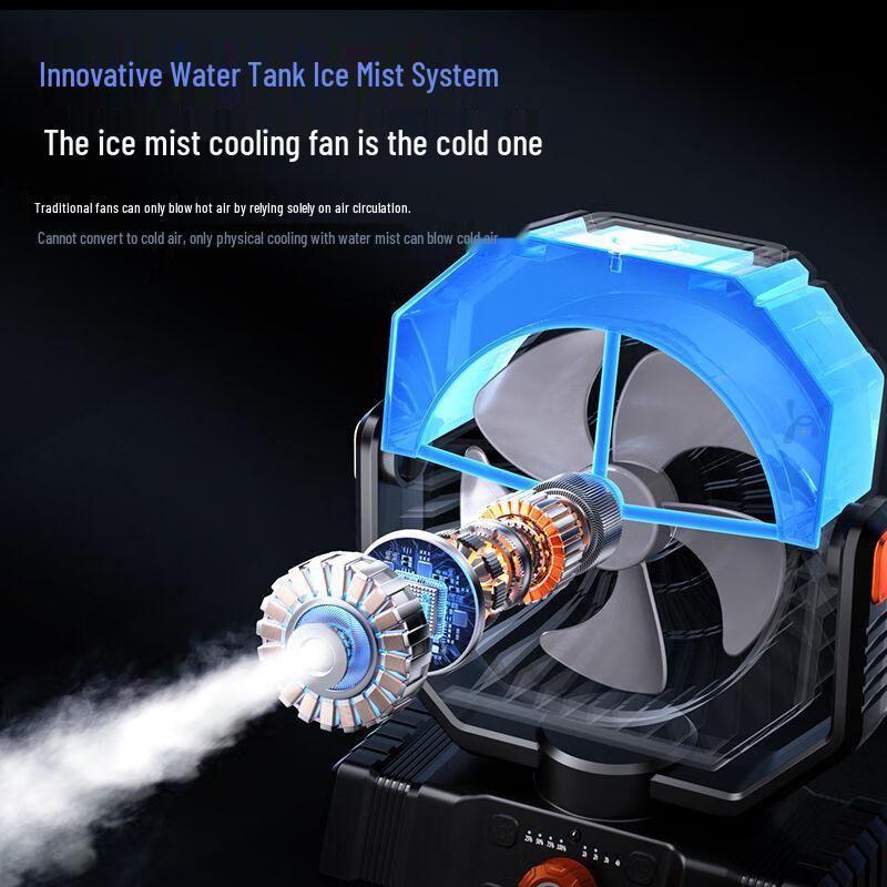 KaPeiDeng Portable Misting Camping Fan with LED Light
