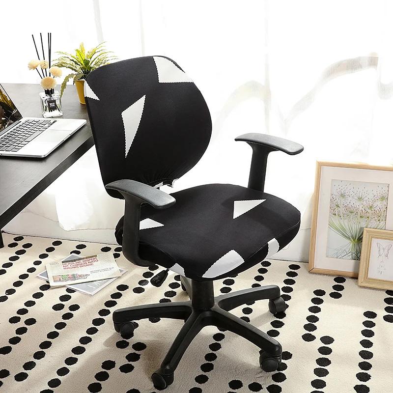 1SET Without Armrest Anti-dust Stretch Spandex High Elastic Computer Chair Cover Removable Universal Armchair Slipcovers