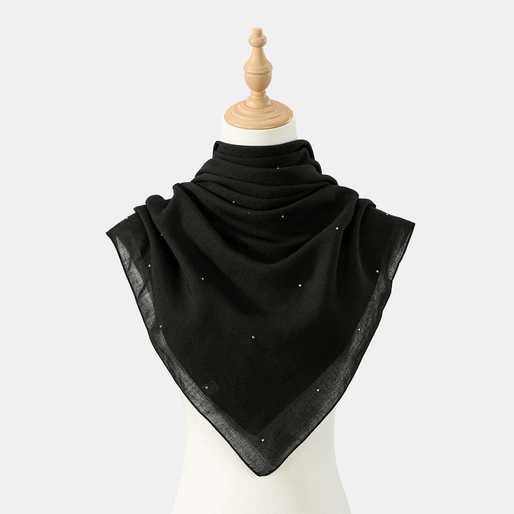 110cm Baumwoll-Viskose Quadratisches Tuch Muslimische Frau Hijab Schals Einfarbige Kopfbedeckung Dame Einfache Haarwickel Islam Turban