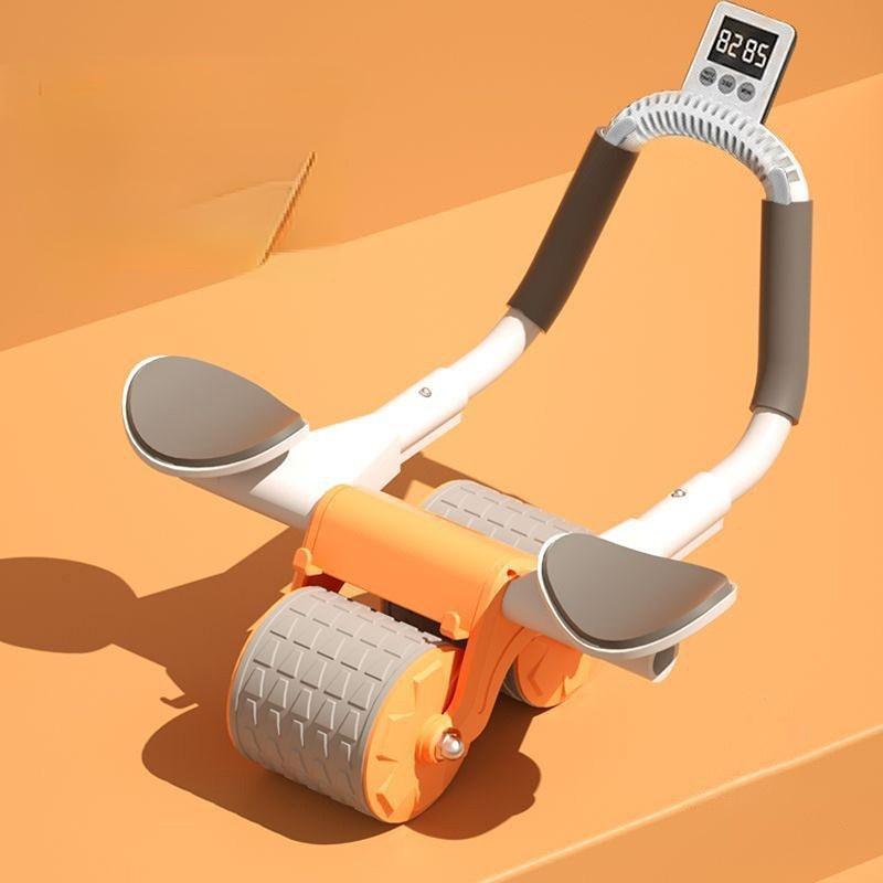 Поддержка локтя Автоматический отскок Колесо для пресса Тренажер для основных мышц живота с дисплеем-счетчиком Фитнес-ролик для упражнений оранжевый