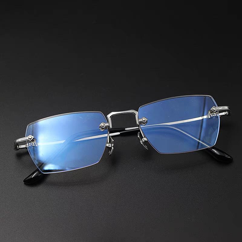 New Frameless Retro Metal Frame Hd Reading Glasses Men's Anti-blue Light Elderly Reading Glasses JH265
