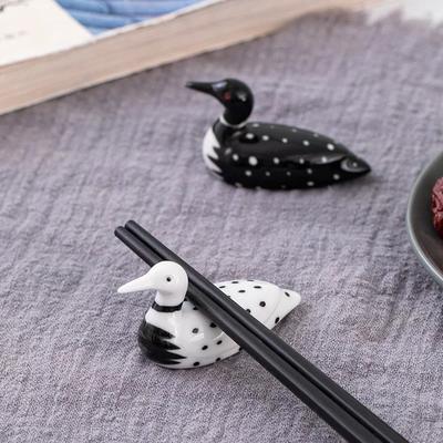 Japanese Duck-shaped Chopstick Holder Home Kitchen Table Decorations Cute Ceramic Crafts Micro-landscaping Ornaments