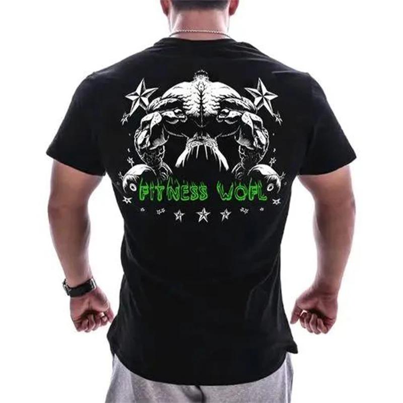 Subilier Heren Gym Fitness T-shirt Muscle Men 3D Geprint T-shirt Sport Ademend Snel Droog Korte Mouwen Dames Casual Straatkleding XL