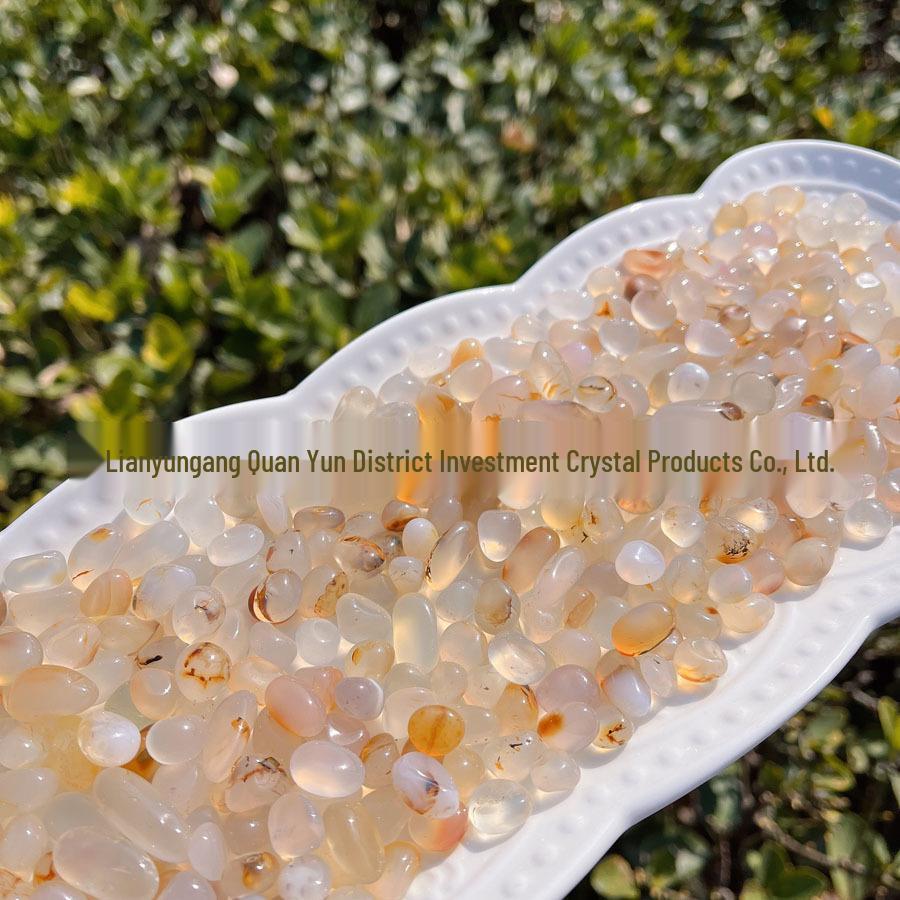 Natural White Agate Rounded Stone for Bonsai, Fish Tanks & Children's Gem Digging