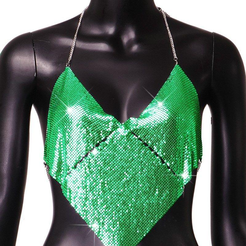 

Блестящий стразами вечерний кроп-топ, полностью расшитый бриллиантами и пайетками 8 All yards(one size)