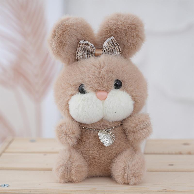 Cute Bunny Plush Keychain With Bow Tie Soft Toy Cartoon Bag Pendant For Kids And Adults